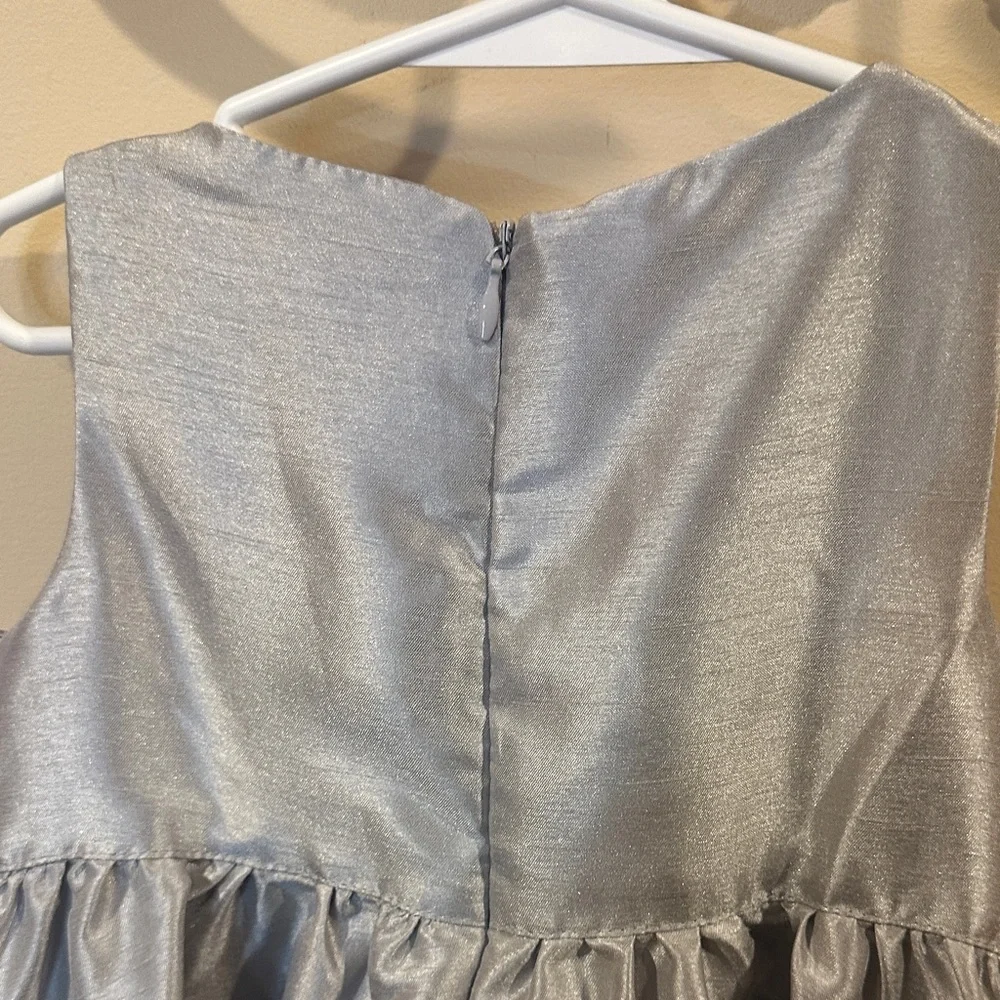 Gymboree Shimmering Silver Formal Dress with Bow